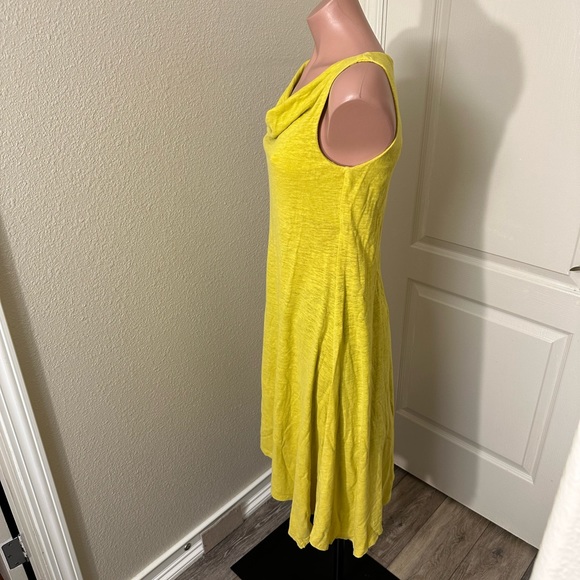 Eileen Fisher Yellow Hemp and Cotton MIDI Dress Sz XS - Picture 2 of 5